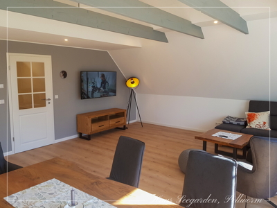 Der große Wohnbereiche mit TV